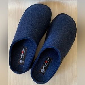 Haflinger Slippers, Size 41 (U.S. Women’s 10/Men’s 8) Denim Blue